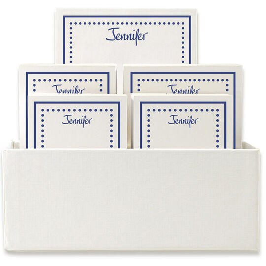 Dotty Notepad Set in White Holder